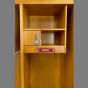 Recruiter Open-Front Wood Sport Lockers with Electronic locks
