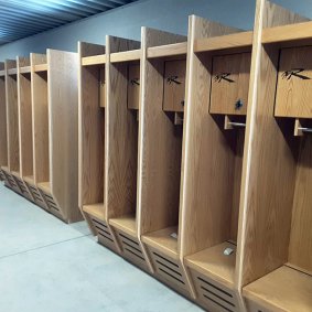 Open-front wood lockers