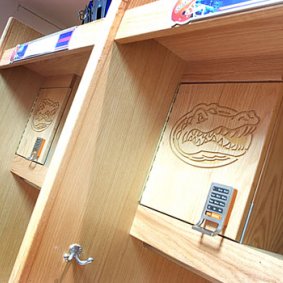 Football Wood Lockers and Trophy Cases