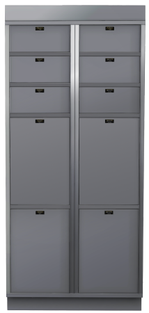 Configure with any of the standard sizes of door for whatever you are storing.